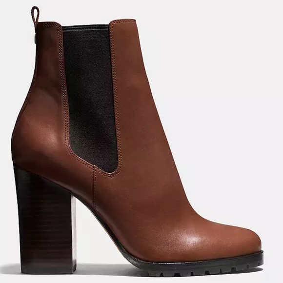 Coach Shoes - Brown Coach Odelle Sydney Leather Booties Ankle Boots